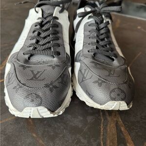 Louis Vuitton Black and White Monogram Sneakers